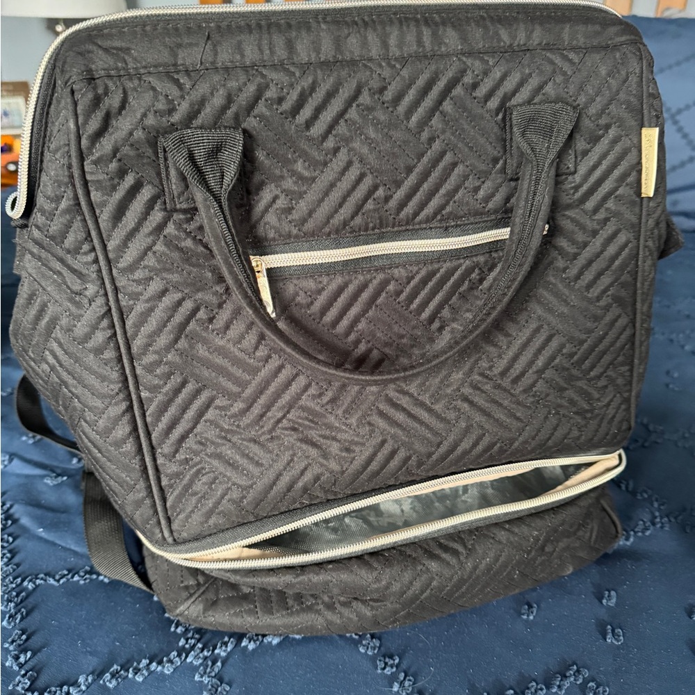 Black Quilted Breast Pump Bag